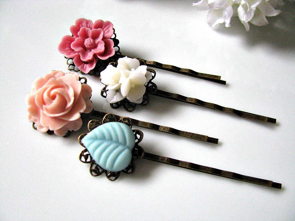 Garden Of Posies - Shabby Chic Bobby Hair Pins on Luulla